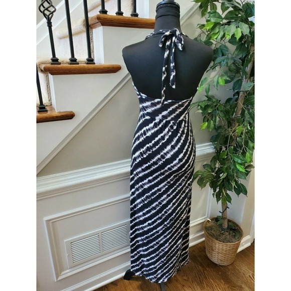 Soybu Women's Blue & White Cotton Round Neck Sleeveless Long Maxi Dress Size S - Picture 7 of 12